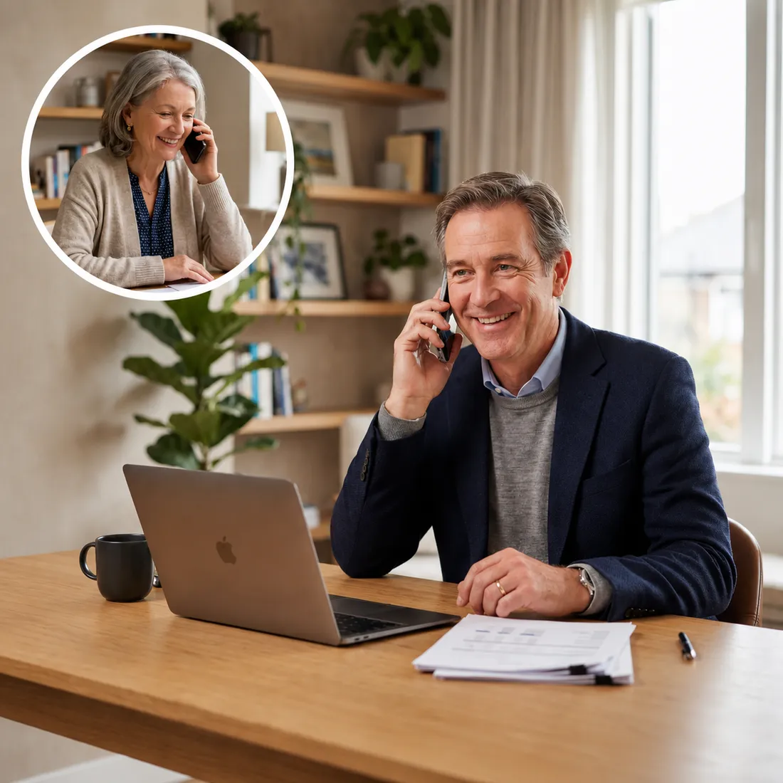 Will writer speaking with a new client on the phone